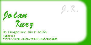 jolan kurz business card